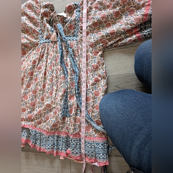 Cleobella Magdalena Sunset Woodblock Printed Bohemian Mini Dress Size M - Picture 8 of 8